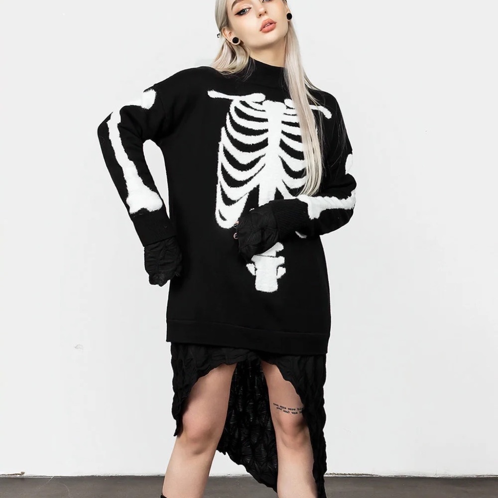 NWT Disturbia Skeletus Oversized Sweater, XS/S ($76)